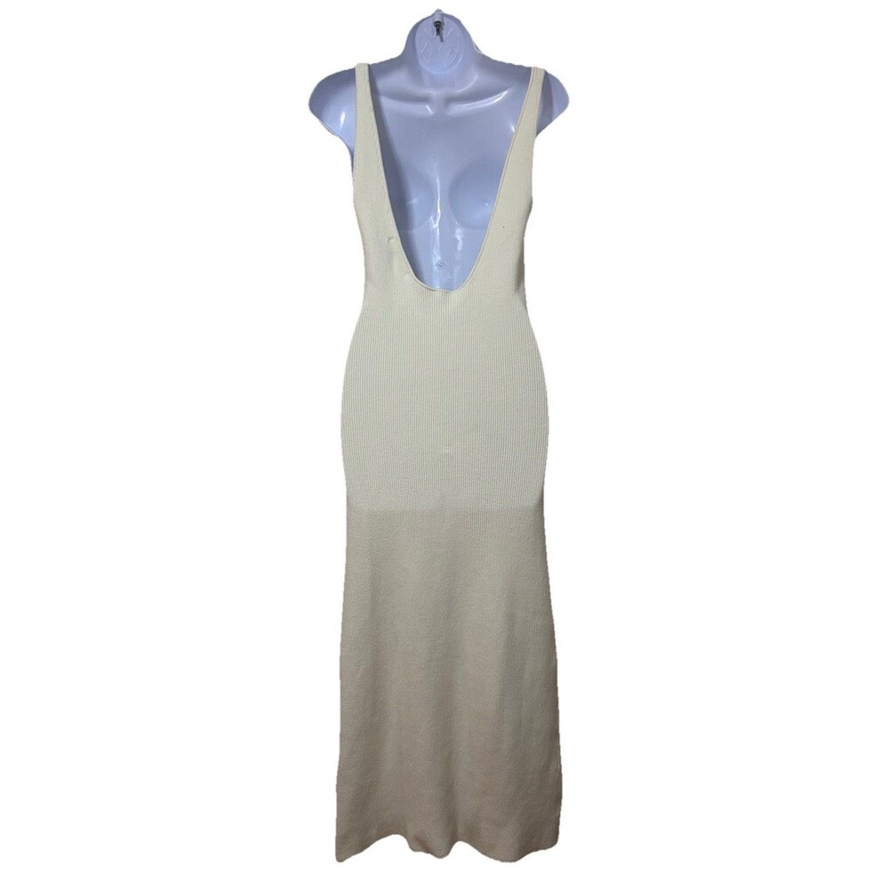 Free People Beach daniela Off White Knit Sleevess Maxi Dress Size Small - Picture 7 of 10